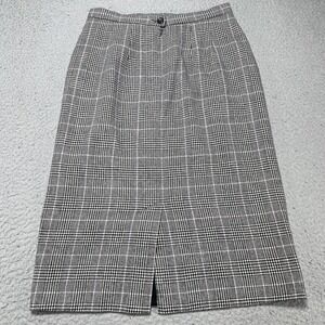 Vintage Pendleton Skirt Womens 10P Gray Plaid Wool Midi Pencil Lined Workwear